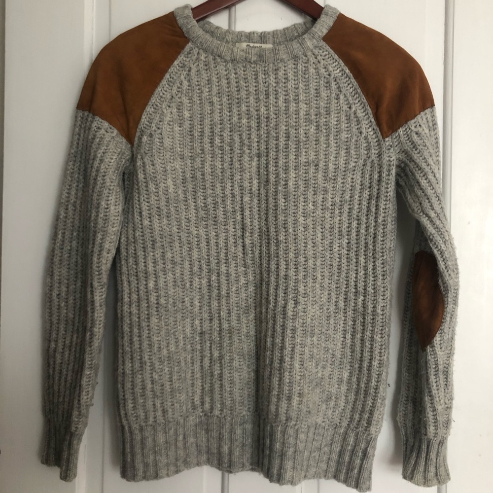Madewell Suede Elbow Patch Sweater